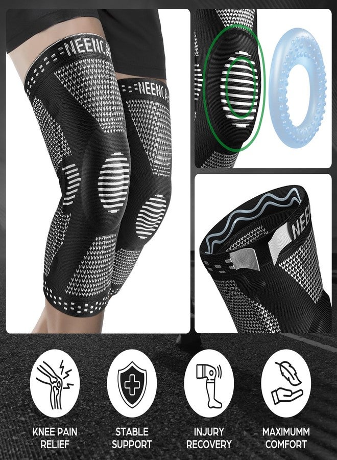 NEENCA Professional Knee Brace for Pain Relief, Medical Knee Support with Patella Pad & Side Stabilizers, Compression Knee Sleeve for Meniscus Tear, ACL, Joint Pain, Runner, Workout (Gray, X-Small) - Image 3