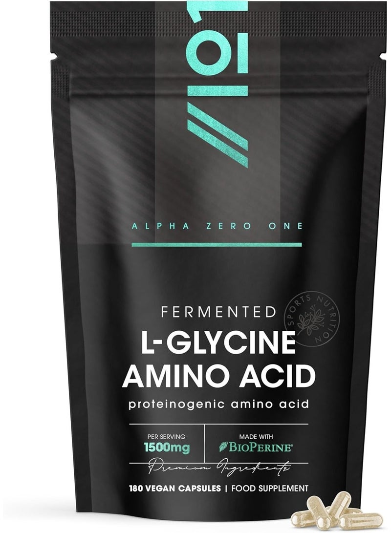 ALPHA01 L-Glycine 1500 mg – Supports Relaxation, Sleep Quality & Muscle Recovery, Made in UK, 180 Capsules - Image 1