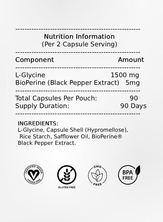 ALPHA01 L-Glycine 1500 mg – Supports Relaxation, Sleep Quality & Muscle Recovery, Made in UK, 180 Capsules - Image 5