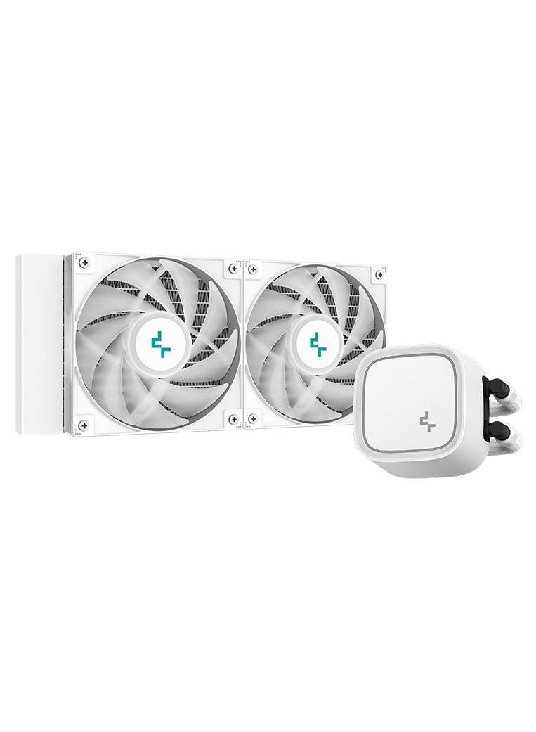 Deepcool LE520 aRGB AIO Liquid CPU Cooler, 240mm Radiator, 2x High-Performance aRGB Fans, 500~2250 RPM Fan Speed, 85.85 CFM Fan Airflow, Hydro Bearing Type, White | R-LE520-WHAMMN-G-1 - Image 2