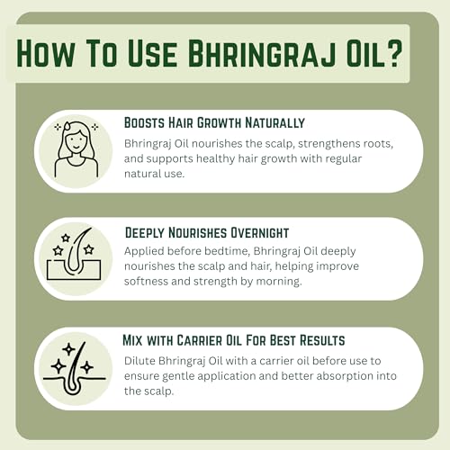 KUNJ Bhringraj Oil (Eclipta prostrata) 100ML – 100% Pure & Natural Cold Pressed Ayurvedic Hair Oil for Faster Hair Growth, Stronger Roots & Hair Fall Control | Lightweight, Non-Sticky Herbal Oil - Image 3