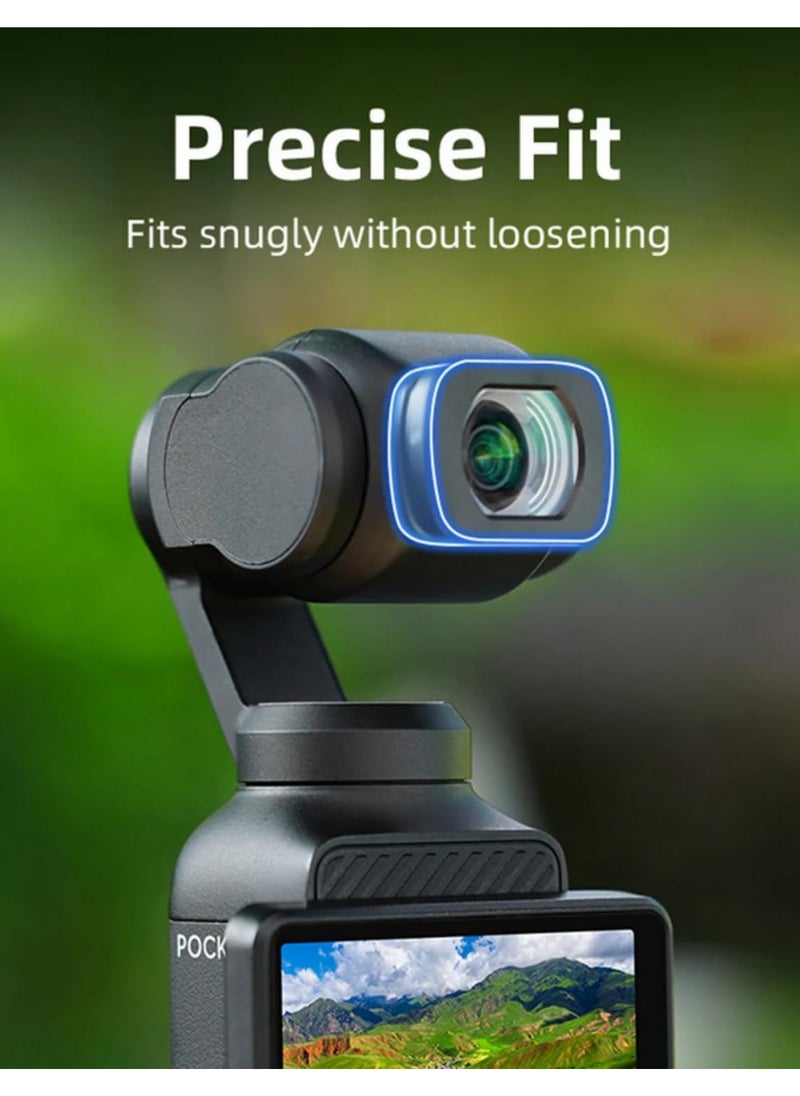 Generic 1PCS Magnetic Wide Angle Lens for DJI Osmo Pocket 3 112 Degree FOV Expansion Aluminum Alloy Optical Glass Anamorphic Camera Lens HD Anti-Distortion Ultra-Wide Attachment  - Image 3