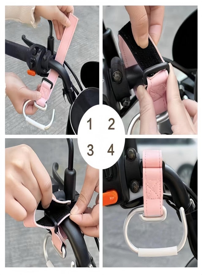 SURVART Heavy Duty No-Slip Baby Stroller Hooks 3-Pack, Universal Fit & Adjustable Vegan Leather Strap, Secure Holder for Stroller, Wheelchair, Walker, Shopping Cart - for Parents, Caregivers Travel - Image 3