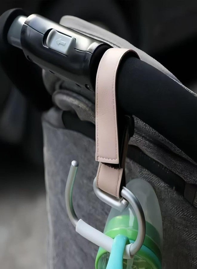 SURVART Heavy Duty No-Slip Baby Stroller Hooks 3-Pack, Universal Fit & Adjustable Vegan Leather Strap, Secure Holder for Stroller, Wheelchair, Walker, Shopping Cart - for Parents, Caregivers Travel - Image 4