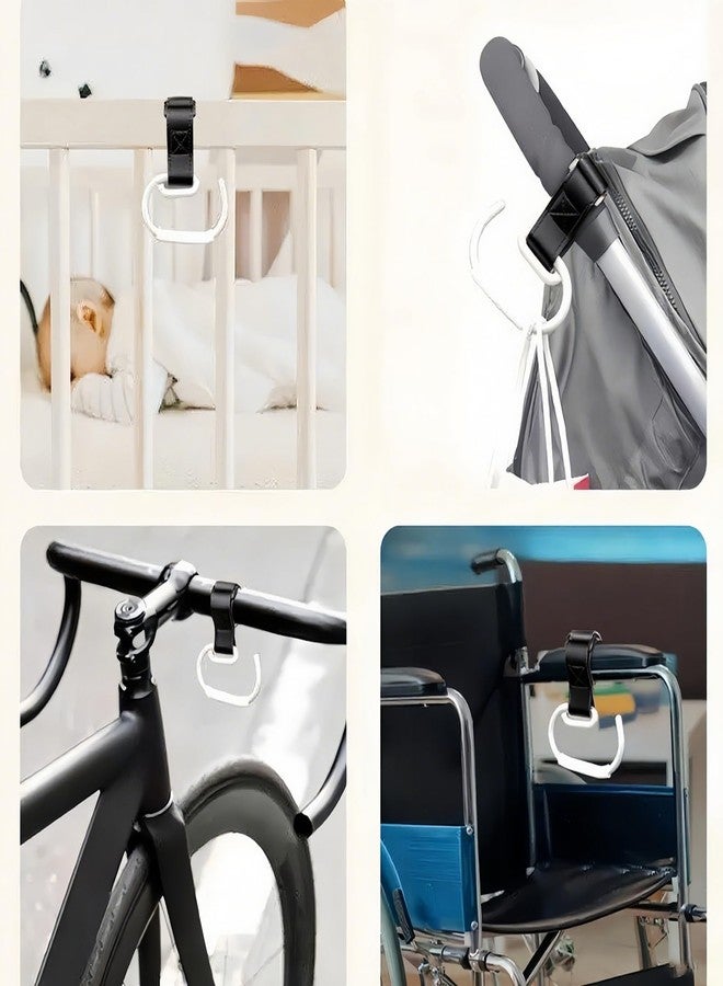 SURVART Heavy Duty No-Slip Baby Stroller Hooks 3-Pack, Universal Fit & Adjustable Vegan Leather Strap, Secure Holder for Stroller, Wheelchair, Walker, Shopping Cart - for Parents, Caregivers Travel - Image 5