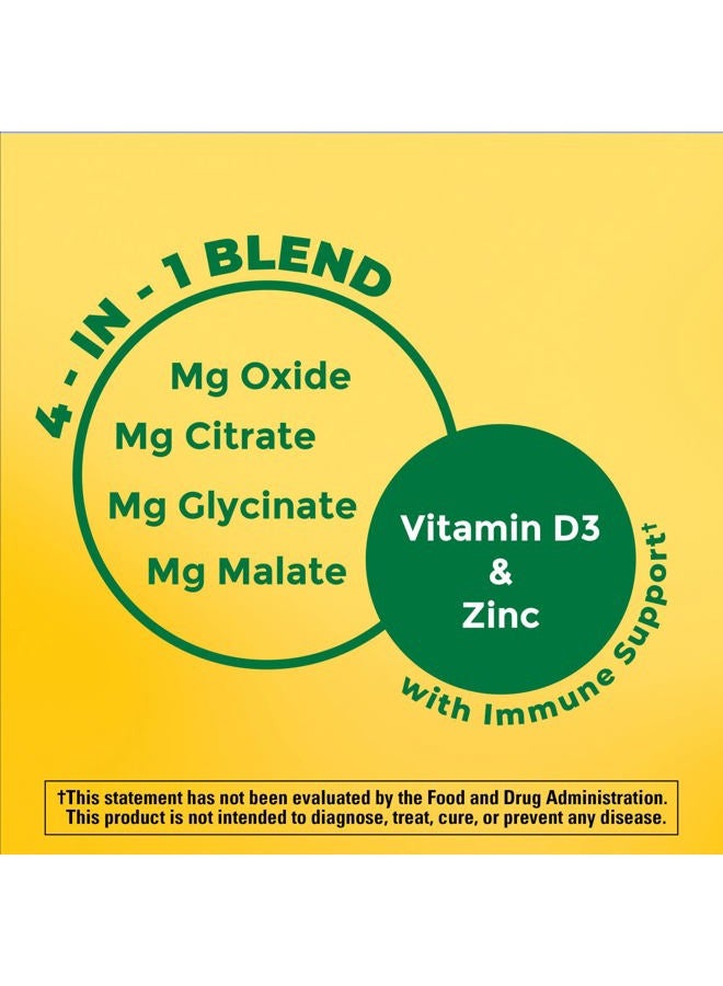 Magnesium Complex with Vitamin D and Zinc Supplements, Magnesium Supplement for Muscle, Nerve, Heart & Bone Support with Vitamin D3 & Zinc for Immune Support, 60 Capsules, 30 Day Supply