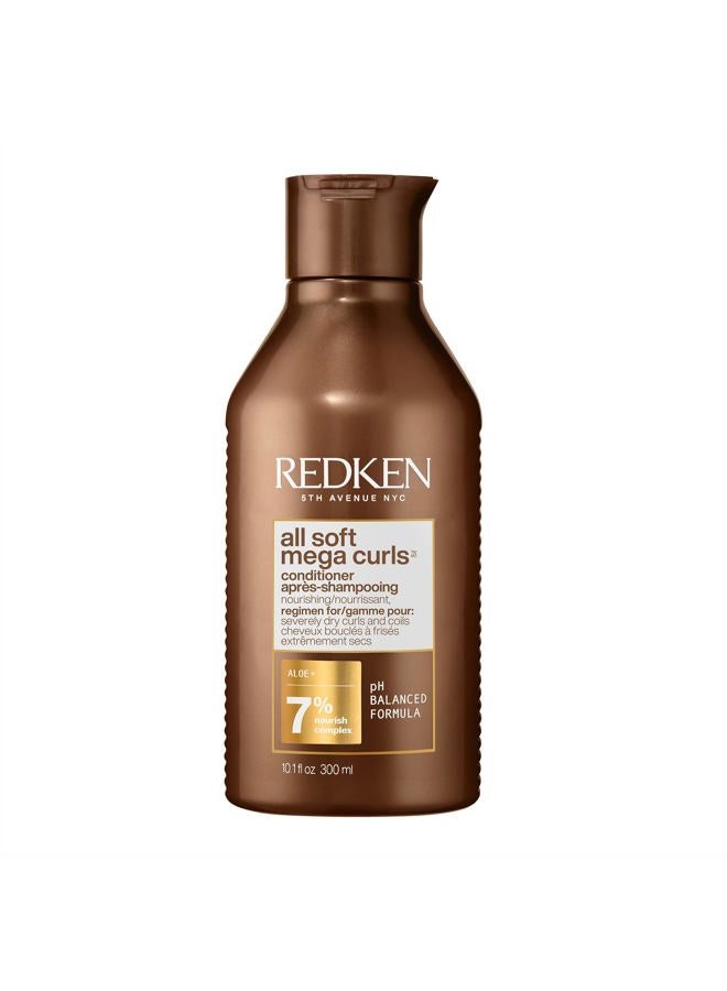 REDKEN All Soft Mega Curls Conditioner | For Extremely Dry Hair | For Curly & Coily Hair | Nourishes & Softens Severely Dry Hair | With Aloe Vera | 10.1 Fl Oz - Image 1