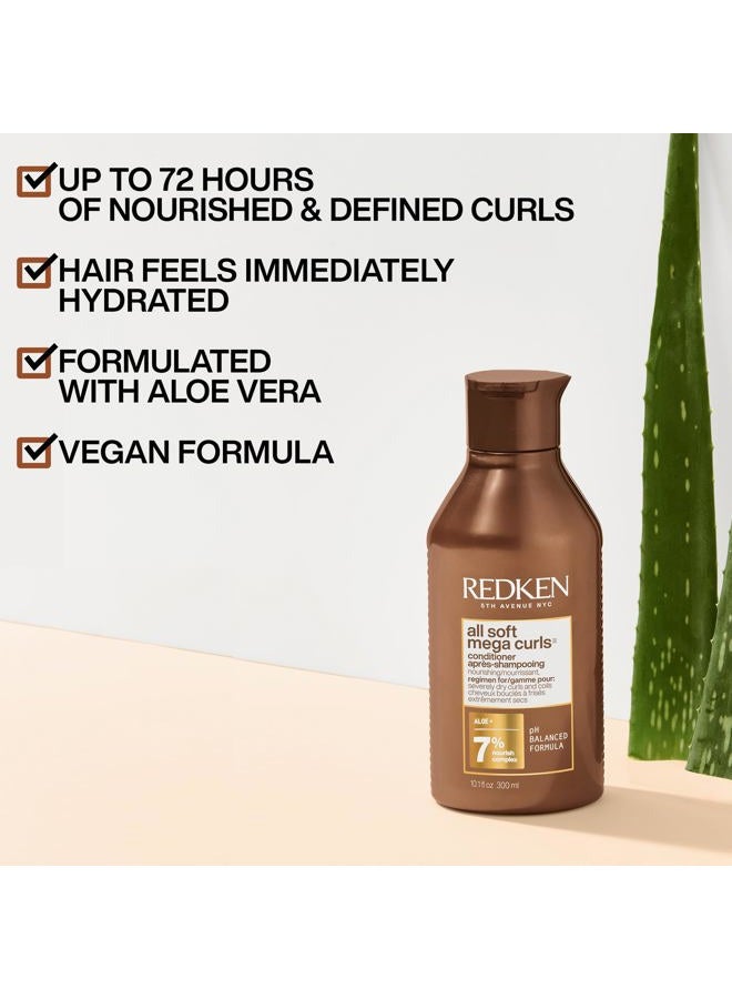 REDKEN All Soft Mega Curls Conditioner | For Extremely Dry Hair | For Curly & Coily Hair | Nourishes & Softens Severely Dry Hair | With Aloe Vera | 10.1 Fl Oz - Image 3