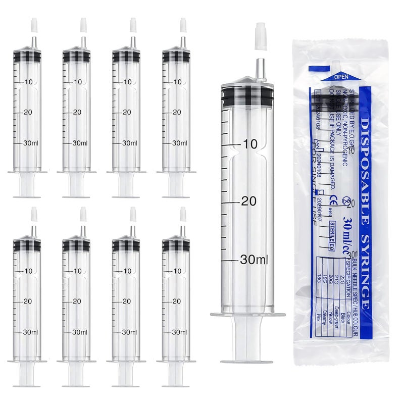 TAIHOBO 30ml Syringe, 10PCS Individually Packaged Syringes 30ml, Plastic Syringe - Image 1