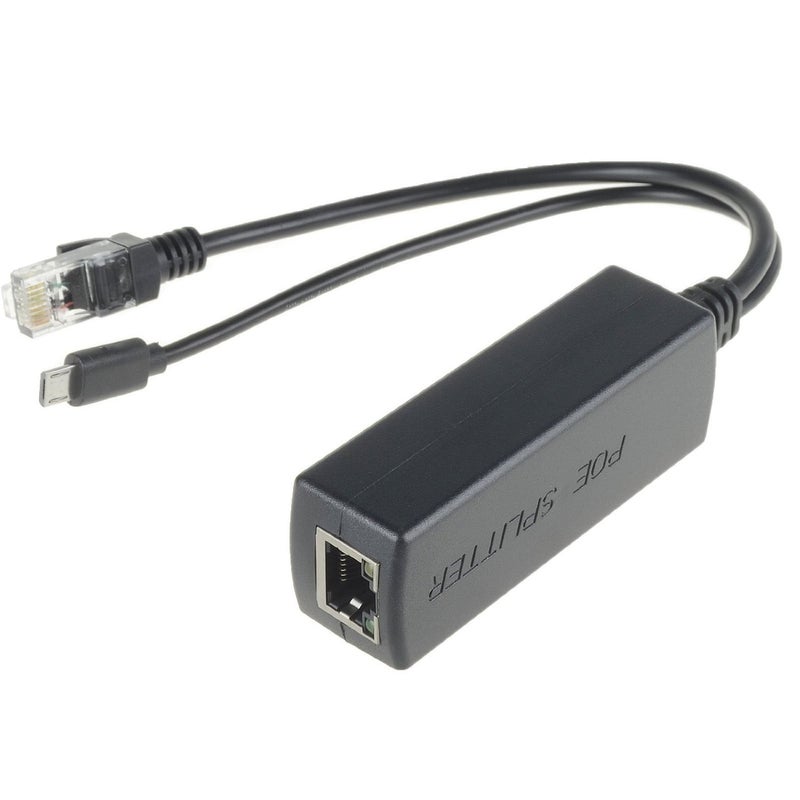 DSLRKIT Active PoE Splitter Power Over Ethernet 48V to 5V 2.4A Micro USB Plug for RPi B/B+/2/3 - Image 1
