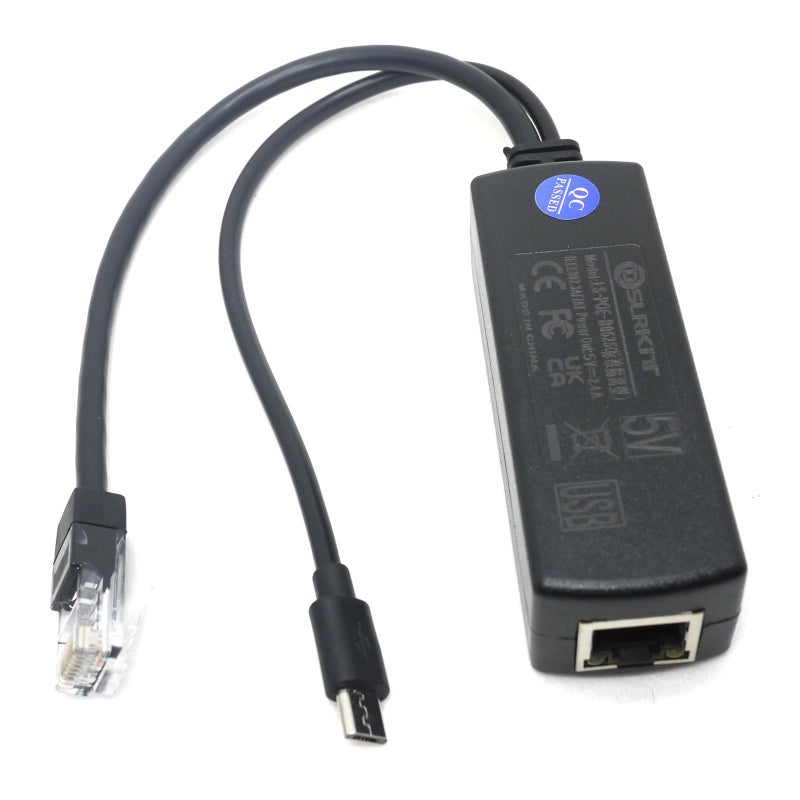 DSLRKIT Active PoE Splitter Power Over Ethernet 48V to 5V 2.4A Micro USB Plug for RPi B/B+/2/3 - Image 2