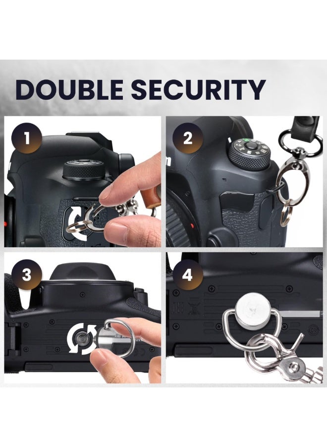 Camera Harness for 2 Cameras – Dual Shoulder Leather Camera Strap – Double Camera Harness BLACK, One Size - Image 4