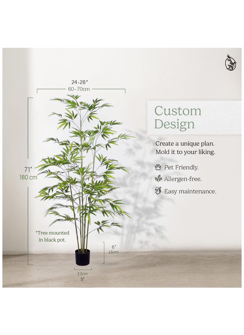 Generic Artificial bamboo tree, 180 cm artificial bamboo plant, real touch technology, perfect realistic artificial tree, with 5 trunks, very suitable for modern home decoration, office. Suitable for any sc  - Image 2