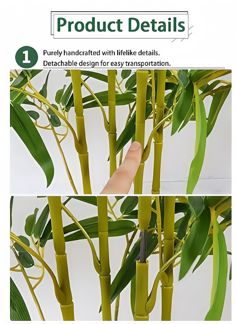 Generic Artificial bamboo tree, 180 cm artificial bamboo plant, real touch technology, perfect realistic artificial tree, with 5 trunks, very suitable for modern home decoration, office. Suitable for any sc  - Image 5