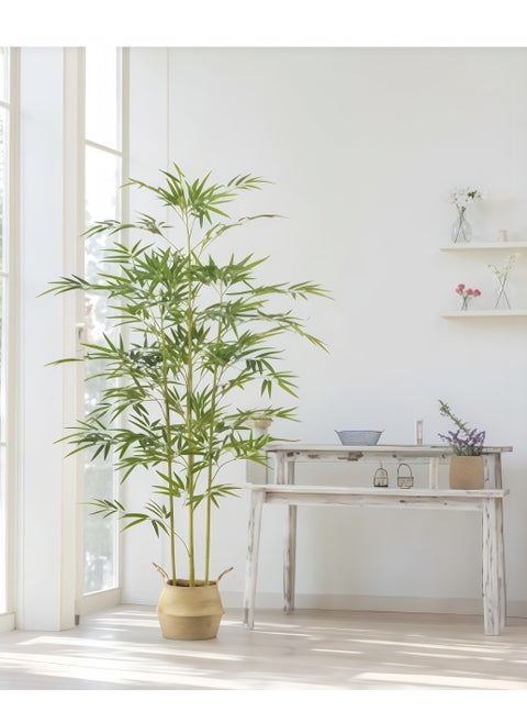Artificial bamboo tree, 180 cm artificial bamboo plant, real touch technology, perfect realistic artificial tree, with 5 trunks, very suitable for modern home decoration, office. Suitable for any sc