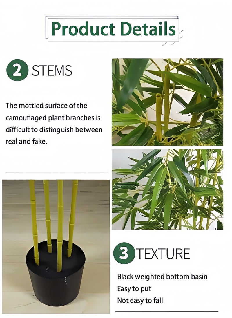 Generic Artificial bamboo tree, 180 cm artificial bamboo plant, real touch technology, perfect realistic artificial tree, with 5 trunks, very suitable for modern home decoration, office. Suitable for any sc  - Image 4