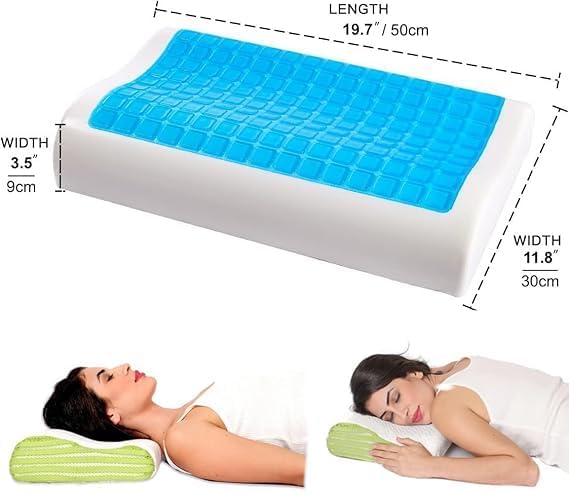 MDHL وسادة فوم ميموري مع جل تبريد، تقنية تبريد لتخفيف آلام الرقبة وراحة طوال الليل، وسادة دعم عظمية للنائمين على الجانب والظهر - Image 3