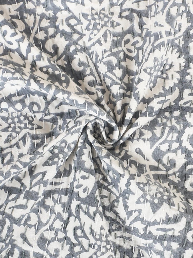 BOHEKANT Handicraft Cotton Hand Embroidery Kantha Quilt Kantha Bed Cover Handmade Kantha Bedspread Kantha Blanket Throw21 King - Image 4