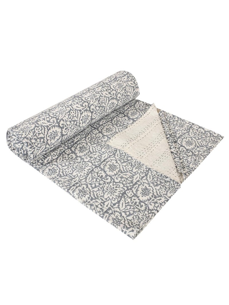 BOHEKANT Handicraft Cotton Hand Embroidery Kantha Quilt Kantha Bed Cover Handmade Kantha Bedspread Kantha Blanket Throw21 King - Image 5