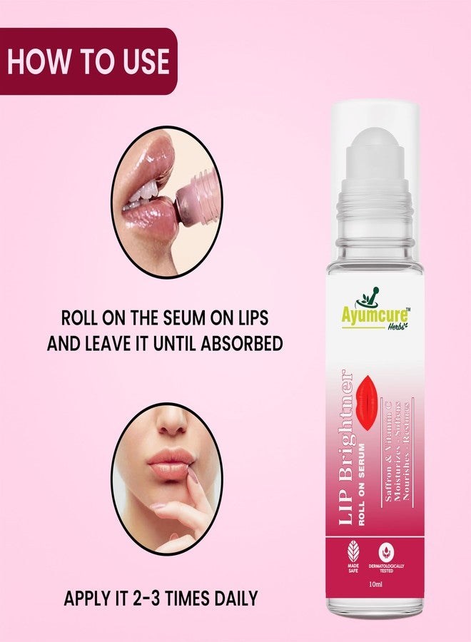 Ayumcure Lip Brightener Roll On Serum | With Saffron & Vitamin C | Moisturizes, Softens & Restores Natural Lip Color | Dermatologically Tested | Made Safe | 10ml | For Men & Women - Image 5