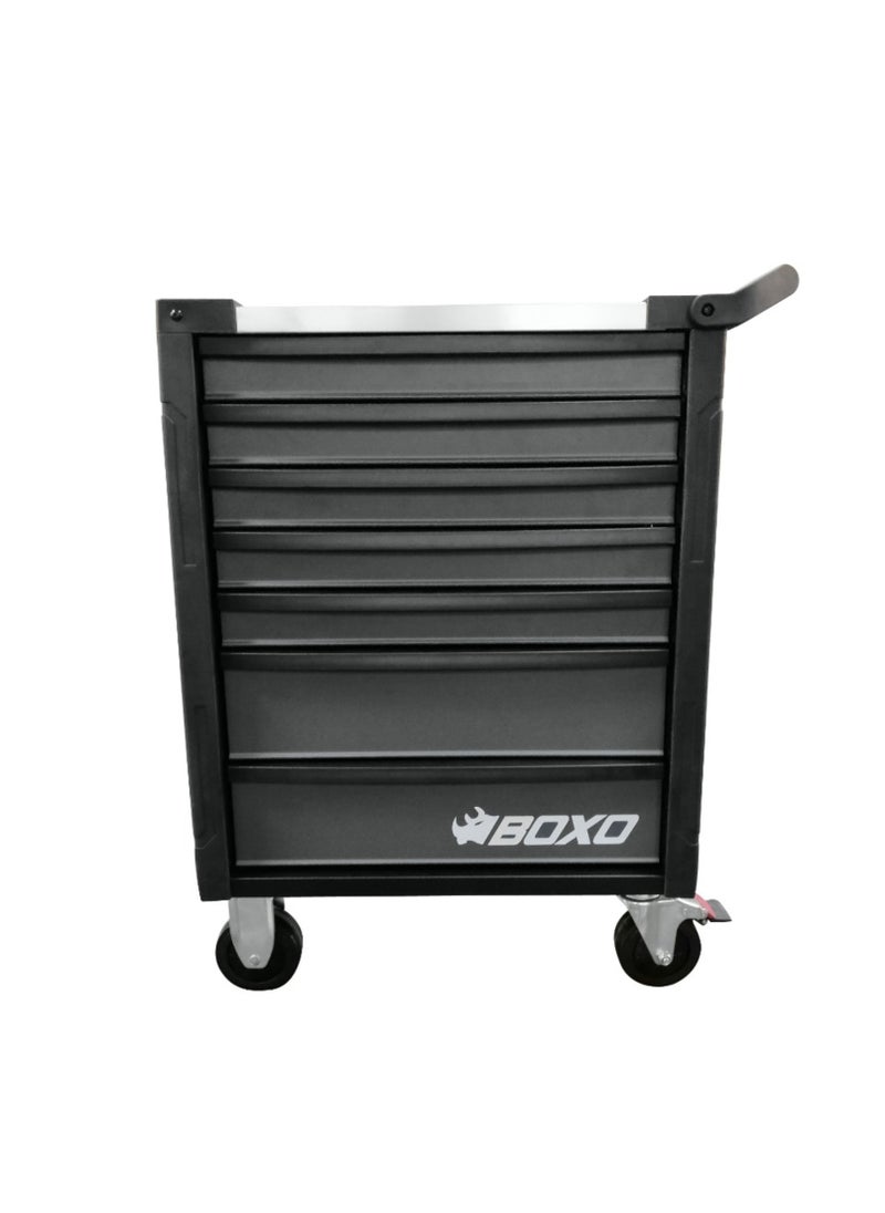Boxo - BOXO 7 Drawer Tool Trolley with Stainless Steel Worktop and MIS System (Empty) – Ideal for Auto Workshops to Organize and Protect Hand Tools - Image 1