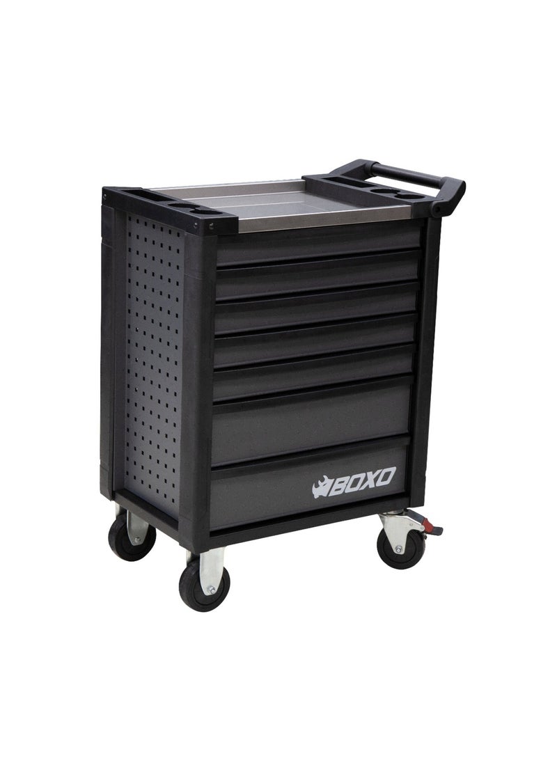 Boxo - BOXO 7 Drawer Tool Trolley with Stainless Steel Worktop and MIS System (Empty) – Ideal for Auto Workshops to Organize and Protect Hand Tools - Image 1