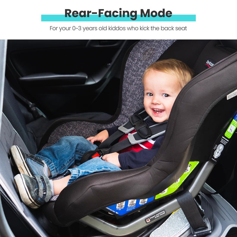 HEYTRIP Car Seat Protector, 2 Packs, Rear-Facing/Forward Facing Car Seat Mat for 0~12 Years Old Children, Waterproof, Easy Cleanup, Non-Slip, Fit Most Car Seats(Black Blue) - Image 4