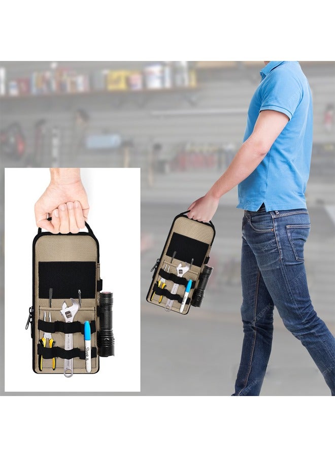 عام حقيبة للأدوات الثابتة وعالية الكفاءة، ذات جيوب، محمولة. حقيبة عملية لتخزين الأدوات، حقيبة أدوات يدوية متعددة الوظائف بحجم 33 × 8 × 16 سم. - Image 2