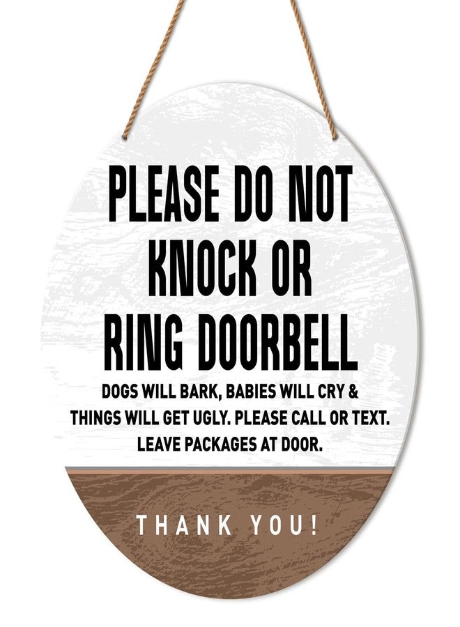 HSNBT Please Do Not Knock or Ring Doorbell Sign, Do Not Disturb Sign for Gate Fence Yard Dog Barking Door Sign, Baby Sleeping Sign for Home Front Door, Gift for New Mom Parents - Image 1