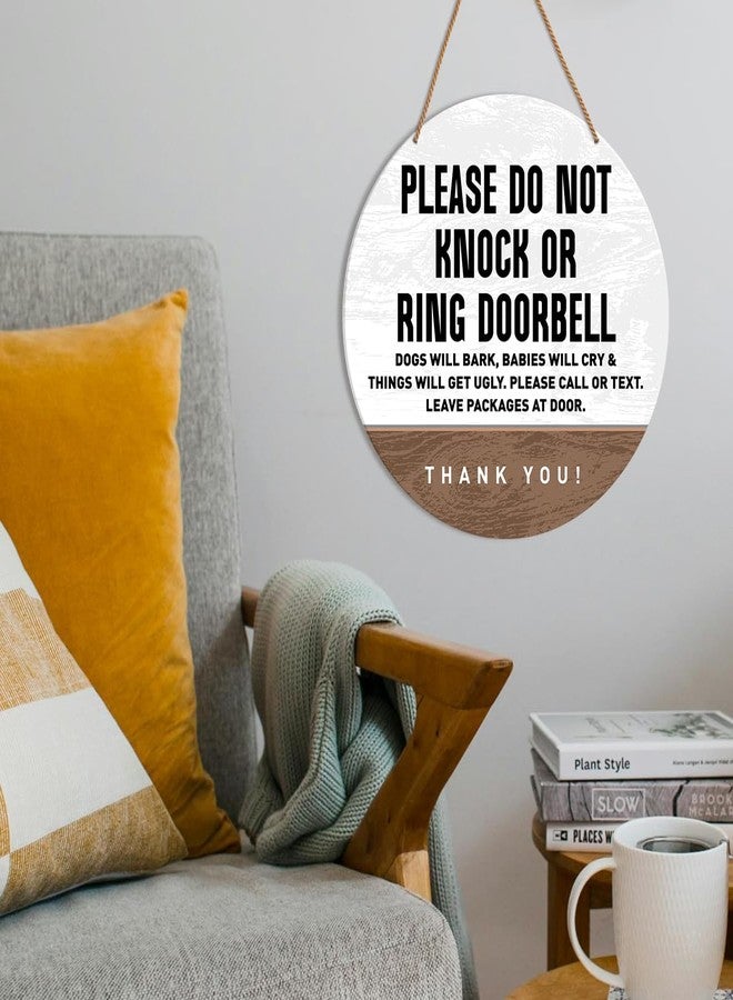 HSNBT Please Do Not Knock or Ring Doorbell Sign, Do Not Disturb Sign for Gate Fence Yard Dog Barking Door Sign, Baby Sleeping Sign for Home Front Door, Gift for New Mom Parents - Image 4