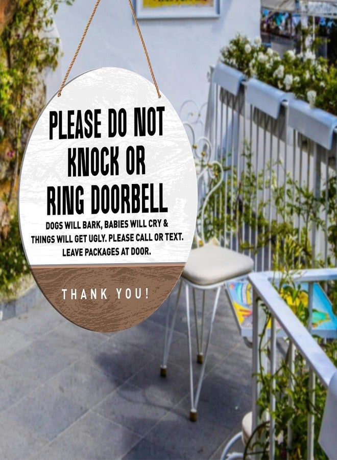 HSNBT Please Do Not Knock or Ring Doorbell Sign, Do Not Disturb Sign for Gate Fence Yard Dog Barking Door Sign, Baby Sleeping Sign for Home Front Door, Gift for New Mom Parents - Image 5