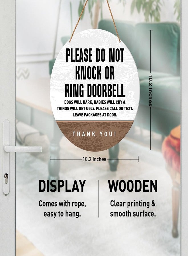 HSNBT Please Do Not Knock or Ring Doorbell Sign, Do Not Disturb Sign for Gate Fence Yard Dog Barking Door Sign, Baby Sleeping Sign for Home Front Door, Gift for New Mom Parents - Image 2