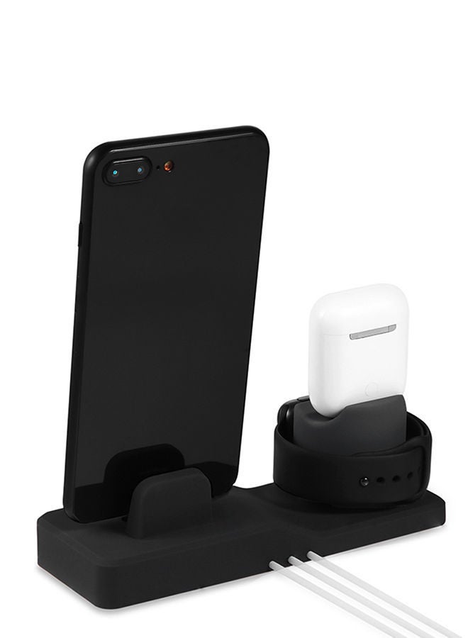 NIBEMINENT Charging Dock For Apple iPhone/iWatch/AirPods Black  - Image 2
