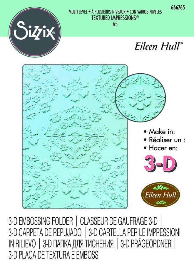 Sizzix ML Textured Impressions Embossing Folder Floral Damask by Eileen Hull - Image 3