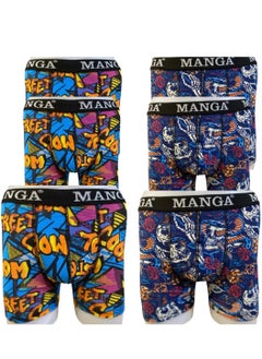 VENTIUP Men's 6 Pieces Cotton Patterned Boxer Brief (Pack of 6 )  - Image 1