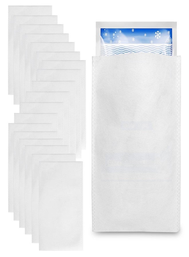 Klmnop 60 Pcs Disposable Hot & Cold Pack Sleeves, 6.3 x 9 Inch Non Woven Ice Pack Protective Cover(White - Image 1
