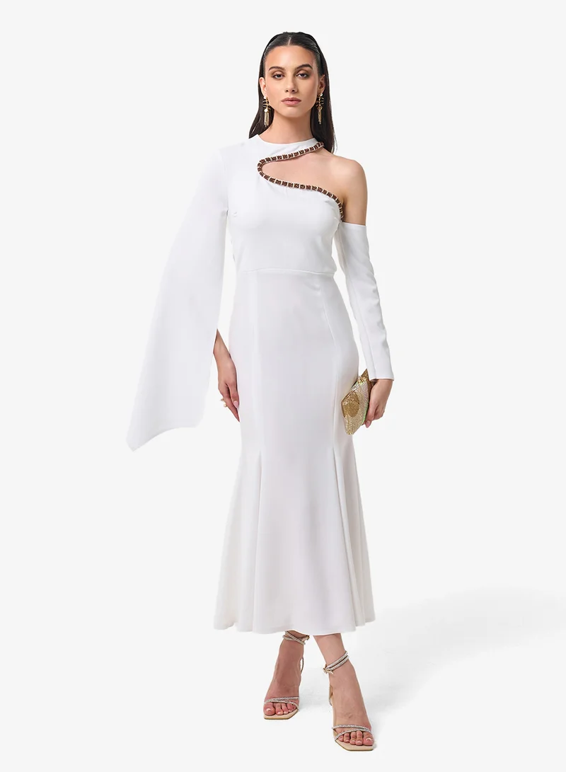 ثريدز باي اجوني فستان ميدي بكتف واحد