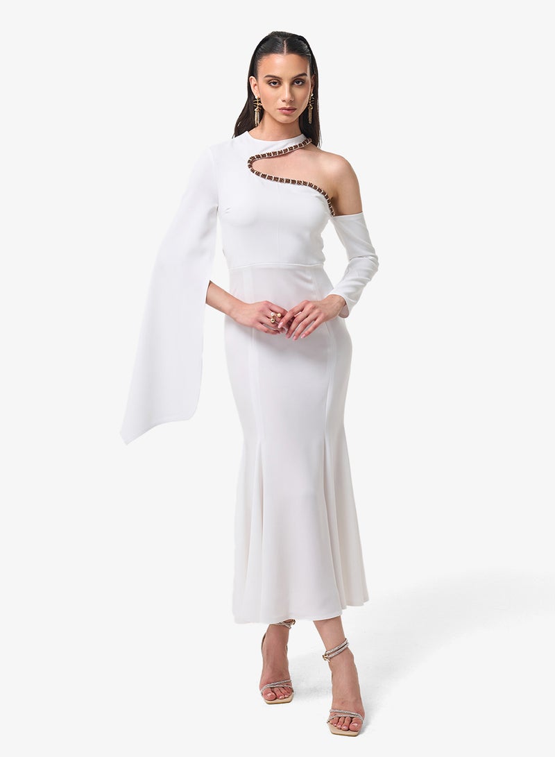 ثريدز باي اجوني فستان ميدي بكتف واحد - Image 4