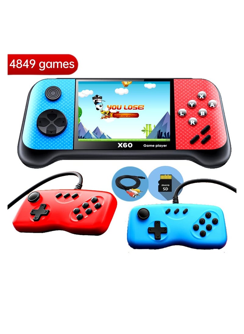 Excefore - Retro Handheld Game Console for Kids Adults, Mini Game Player Preload 4849 Games, 3.5'' Display Portable Game Machine with 2 Gamepads, Support 2 Players Save Progress and Connect to TV - Image 1