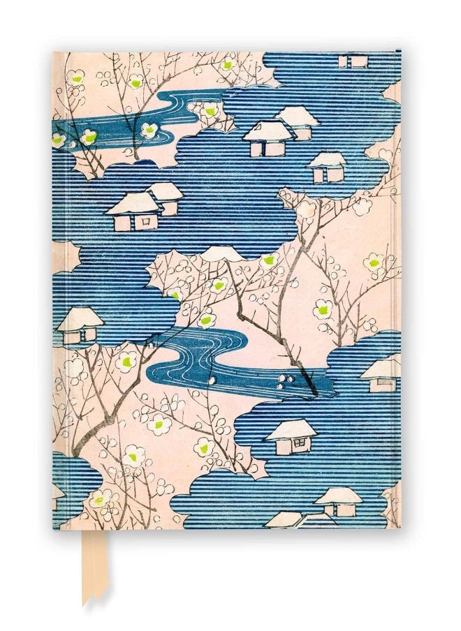 Japanese Woodblock: Cottages with Rivers & Cherry  - Image 1