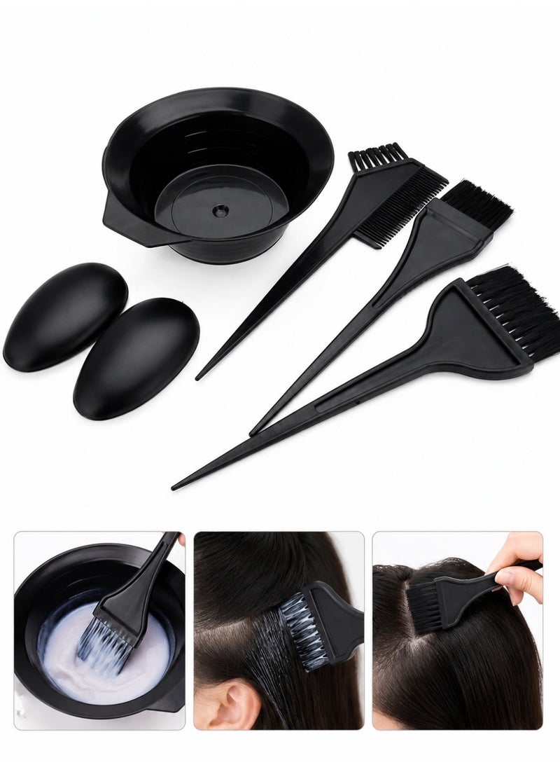 ORiTi 5Pcs Hairdressing Brushes Bowl Combo Salon Hair Color Dye Tint Tool Set Kit - Image 1