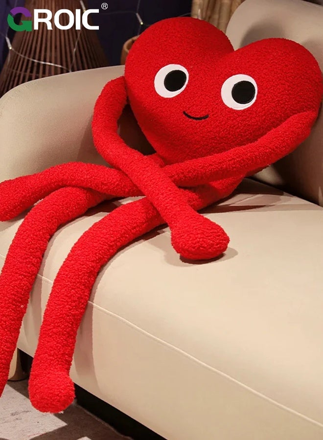 جرويك وسائد ناعمة على شكل قلب، وسادة زخرفية ناعمة للأريكة أو السرير، ديكورات غرف لطيفة للنساء والفتيات والأطفال - Image 1