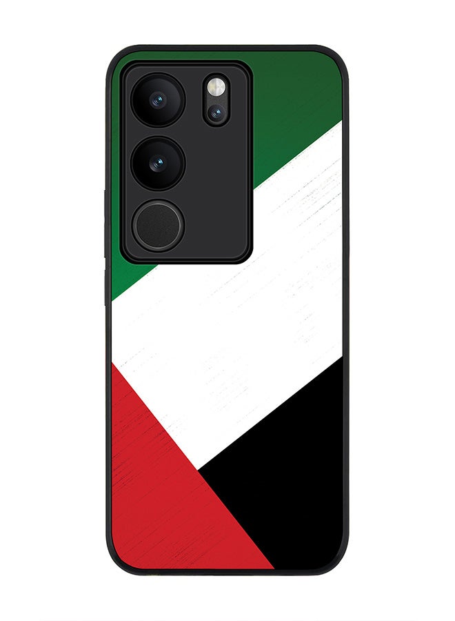 Stylizedd Rugged Black Edge case for Vivo V29 / Vivo V29 Pro / Vivo S17, Slim fit Soft Case Flexible Rubber Edges Anti Drop TPU Gel Thin Cover - Flag Of UAE - Image 1