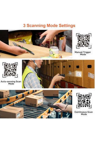 Mini Bluetooth Barcode Scanner, Wireless 2D QR 1D Bar Code Scanners with OLED Digital Display & AI Voice, Small Portable Handheld Barcode Reader for iPhone, Android, iPad, PC Computers & POS - view 5