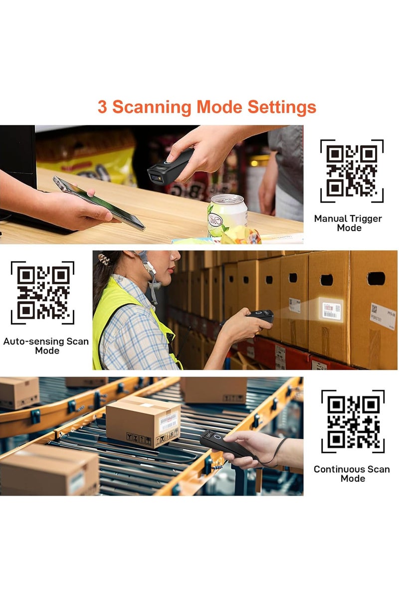 ZYWELL Mini Bluetooth Barcode Scanner, Wireless 2D QR 1D Bar Code Scanners with OLED Digital Display & AI Voice, Small Portable Handheld Barcode Reader for iPhone, Android, iPad, PC Computers & POS - Image 5