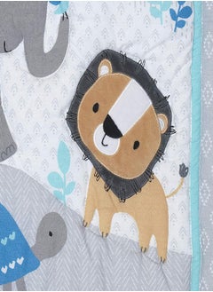 Bedtime Originals Bedtime Originals Jungle Fun 3-Piece Crib Bedding Set, Blue/Gray(Pack of 1)  - Image 2