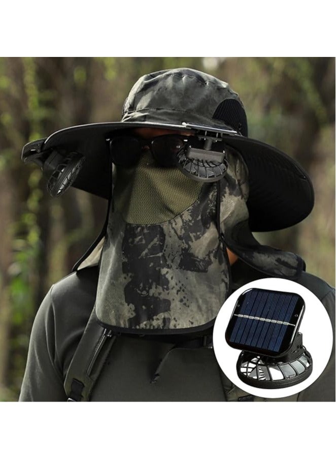 إسكدنيا مروحة شمسية كهربائية قابلة للتثبيت على القبعة، ومروحة صغيرة محمولة بتصميم لضجيج منخفض وسرعة شحن USB قابلة للتعديل بـ 7 شفرات تصميم رياح قوي. - Image 4