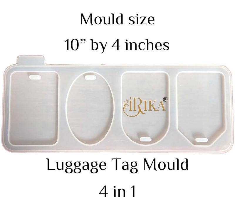 IRIKA 4in1 Luggage Tag Mold with 3 Alcohol Ink Set Citrus Spark Violet Gray NonToxic NonYellowing Perfect for Resin Art - Image 2
