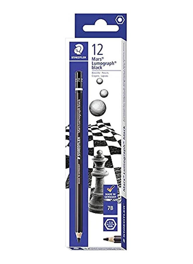 STAEDTLER 7B Pencils Box - 12 Pieces Black 
