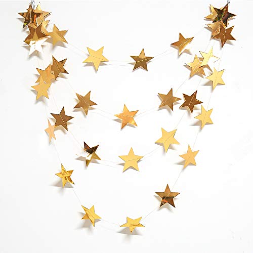 Decor365 Gold Moon Star Garland Ramadan Decorations Twinkle Little Star Two The Moon Birthday Party Decoration Graduation Decor Starry New Year Eve Banner Hanging Stars Baby Shower EID Muburak Decor - Image 3